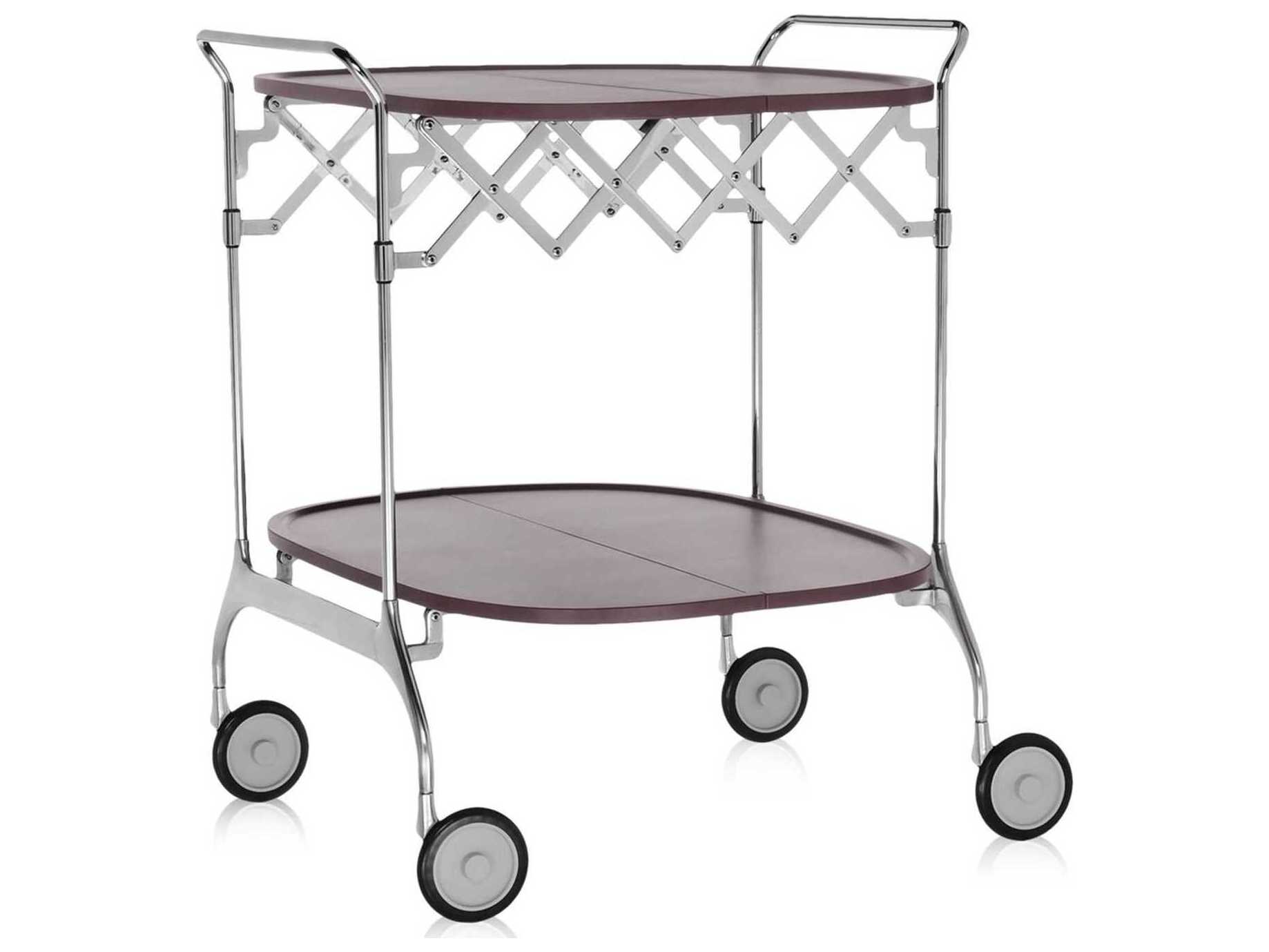 Kartell Gastone Purple Plum Chrome Bar Cart