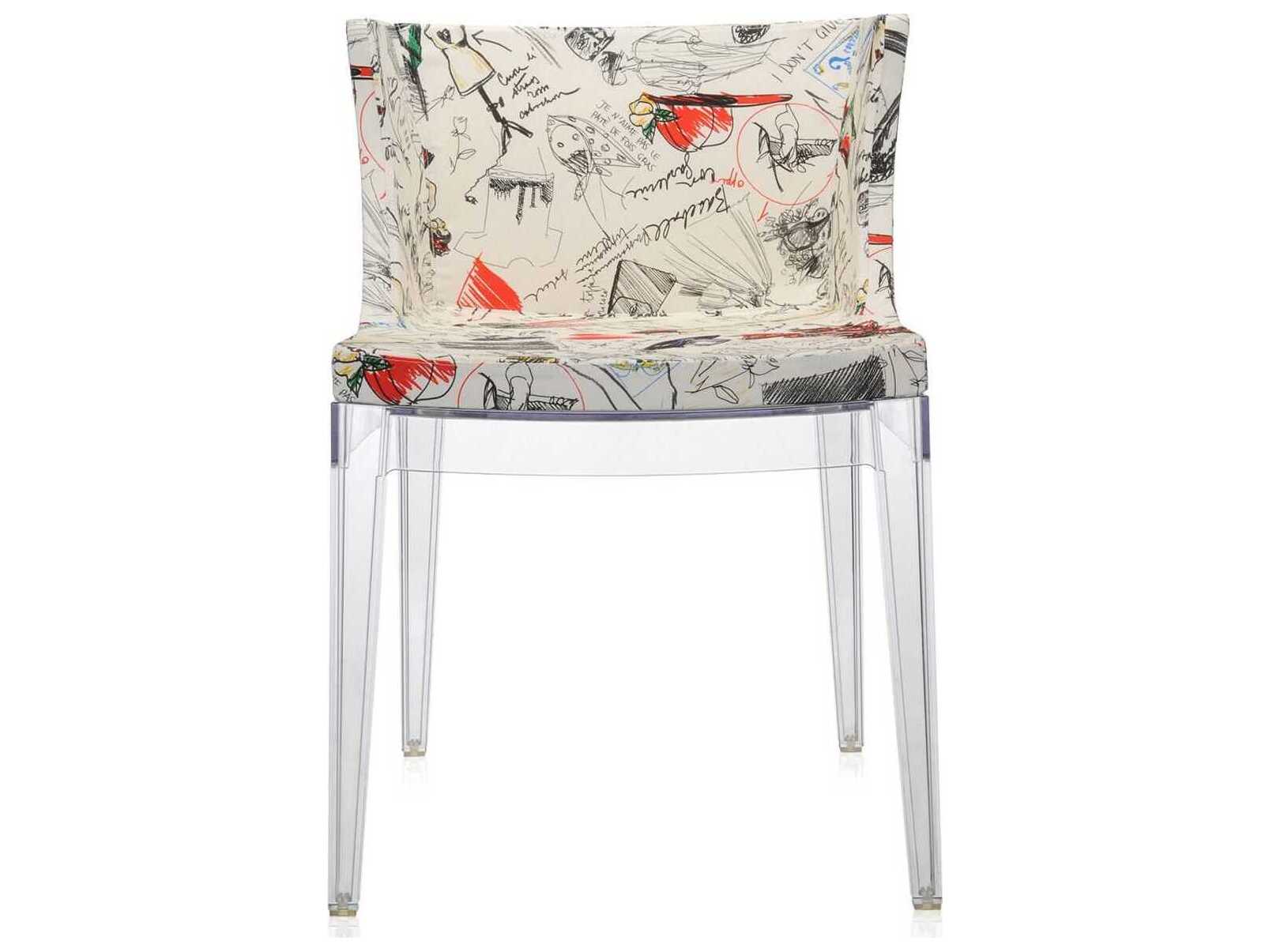 Kartell Mademoiselle Clear Upholstered Side Dining Chair