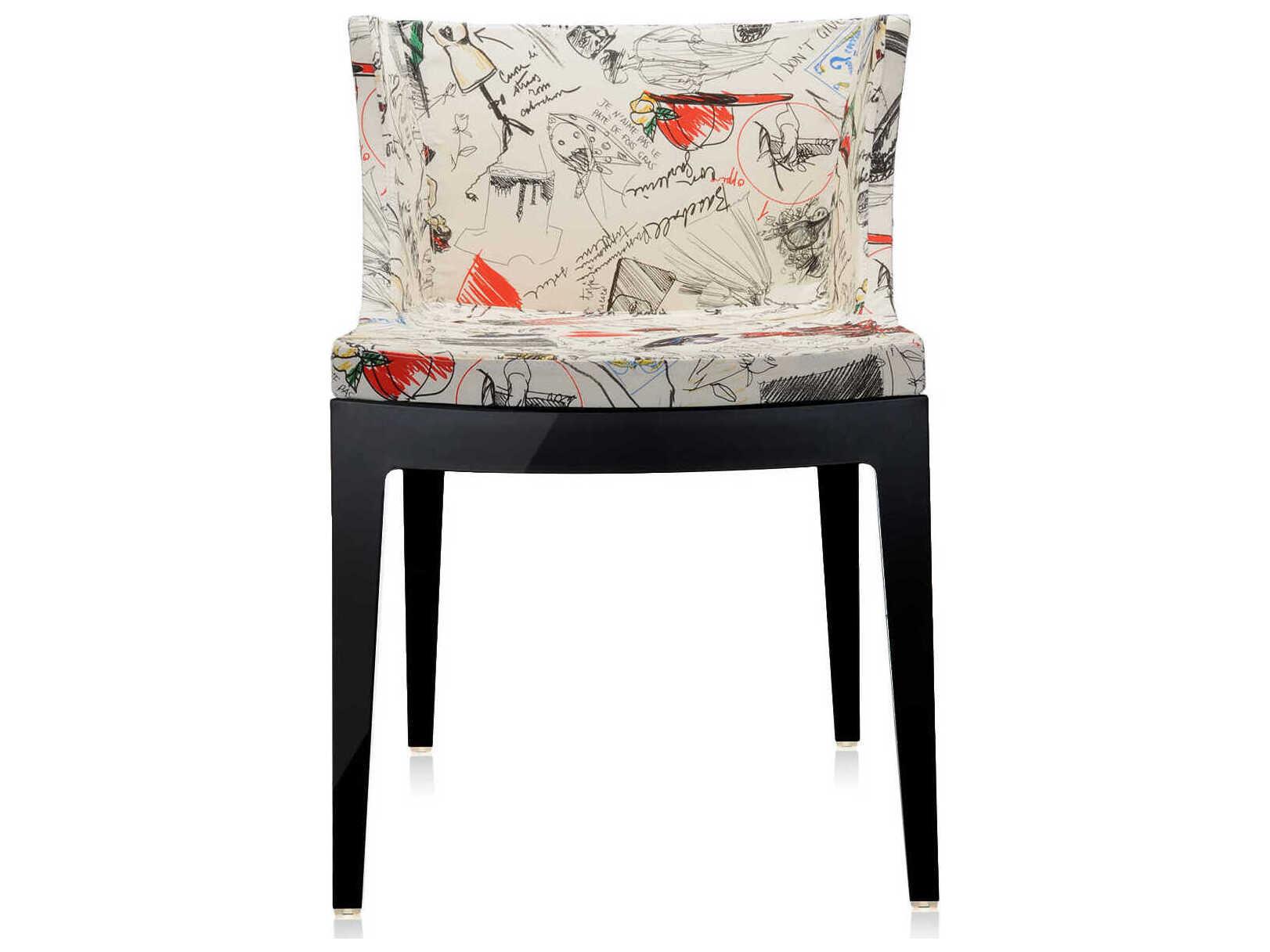 Kartell Mademoiselle Black Upholstered Side Dining Chair