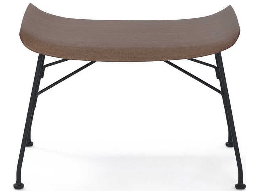 Kartell S-wood Basic Veneer Dark Wood And Black Brown Ottoman