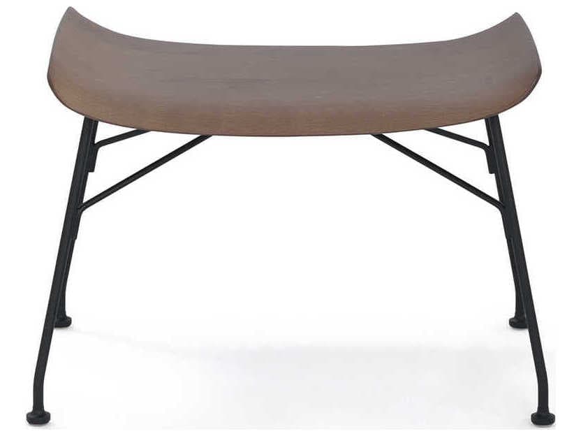 Kartell S-wood Slatted Ash Dark Wood And Black Brown Ottoman