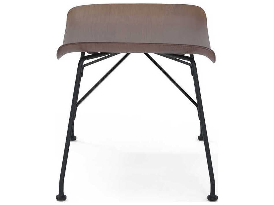 Kartell S-wood Slatted Ash Dark Wood And Black Brown Ottoman