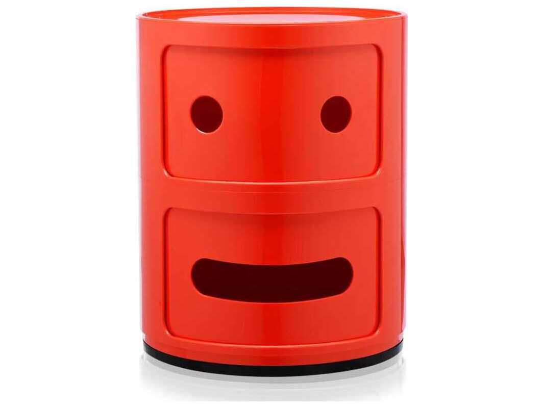 Kartell Componibili Smile Red "straight Face" File Cabinet