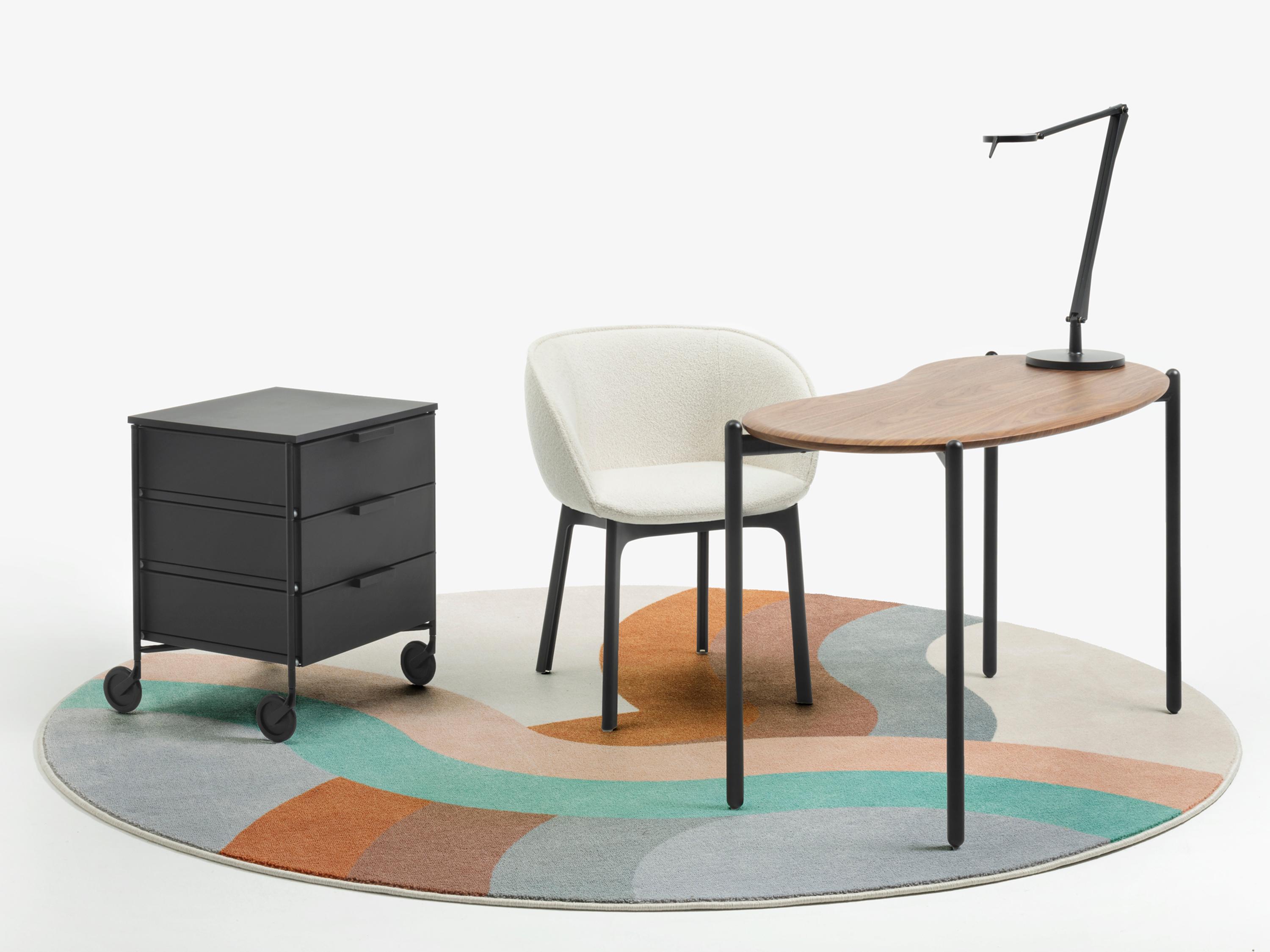 Kartell Lunat Walnut Black Brown Computer Desk