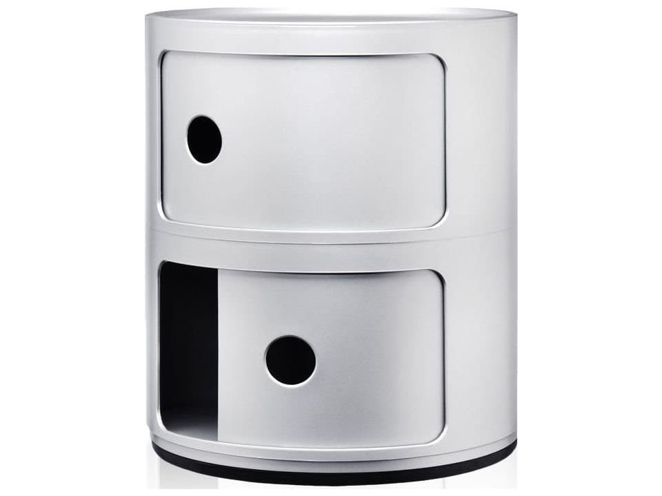 Kartell Componibili Silver File Cabinet
