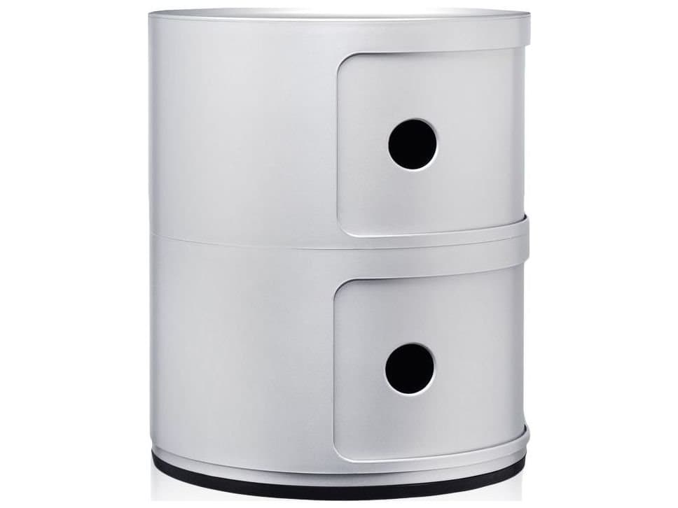 Kartell Componibili Silver File Cabinet