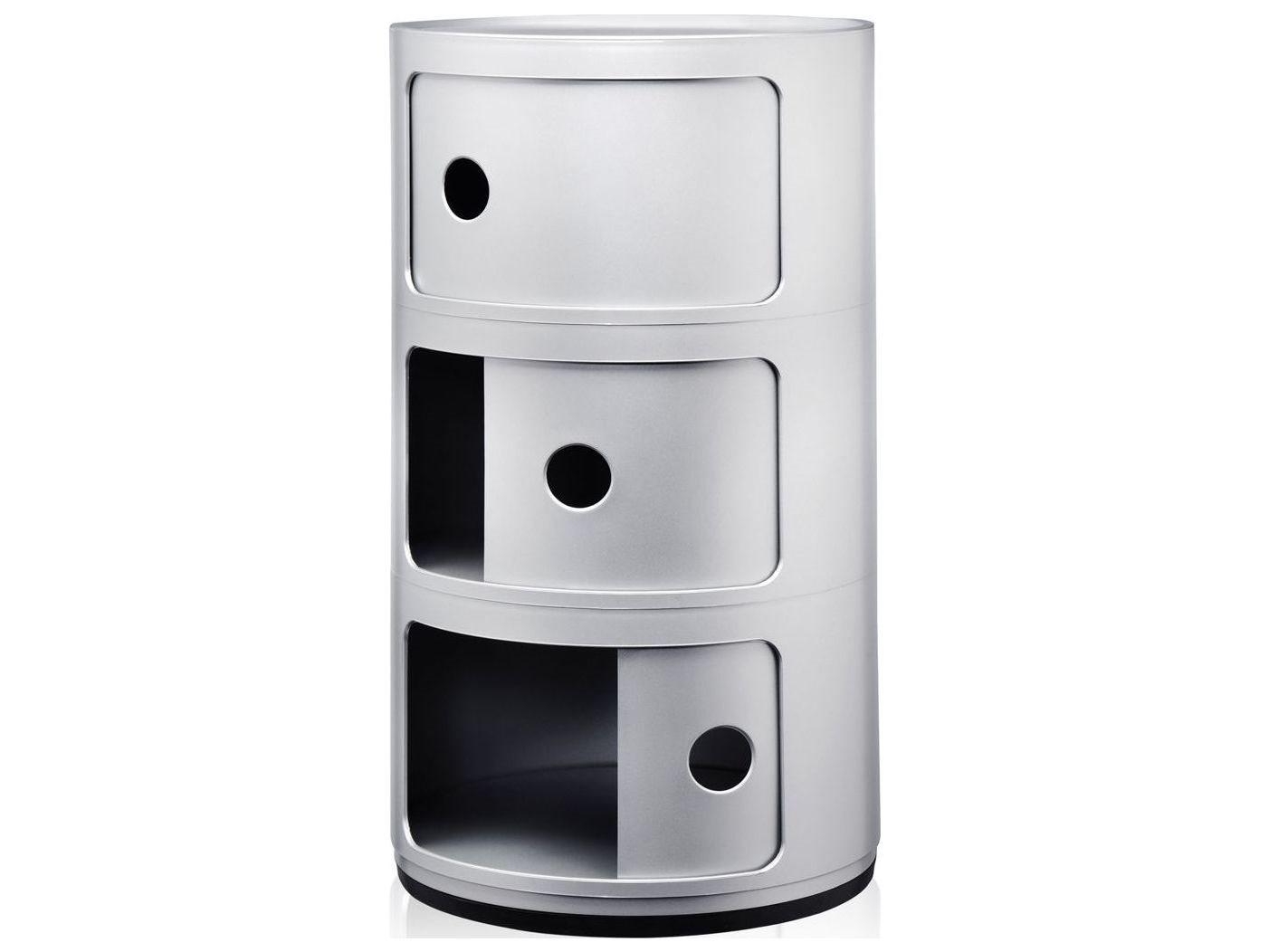 Kartell Componibili Silver File Cabinet