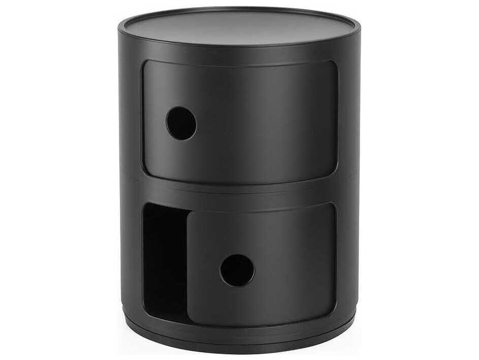 Kartell Componibili Recycled Matte Black File Cabinet