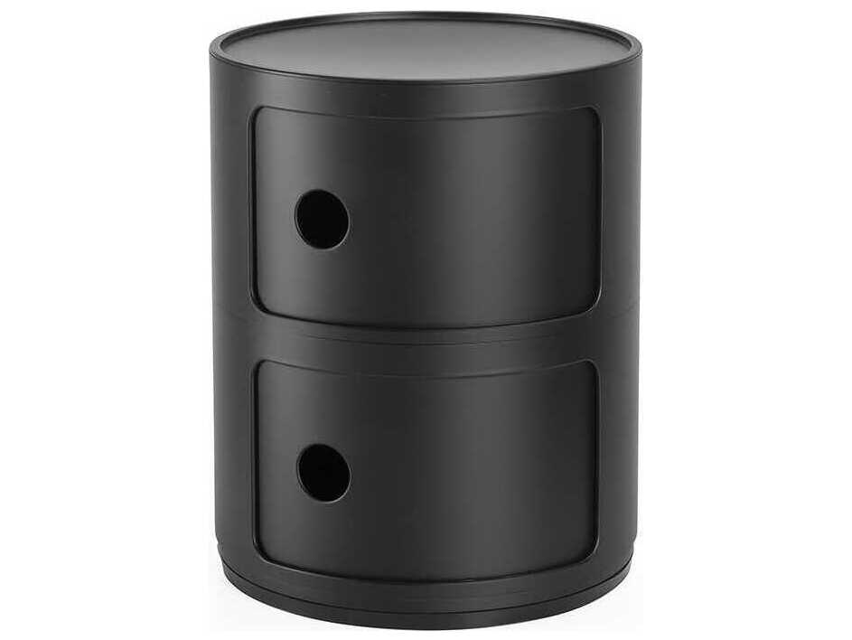 Kartell Componibili Recycled Matte Black File Cabinet