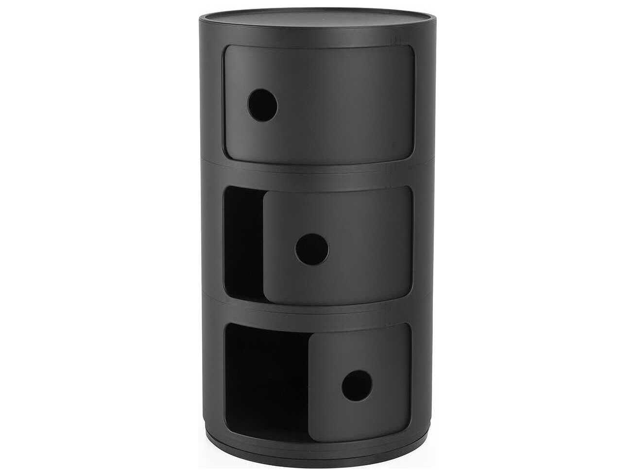 Kartell Componibili Recycled Matte Black File Cabinet