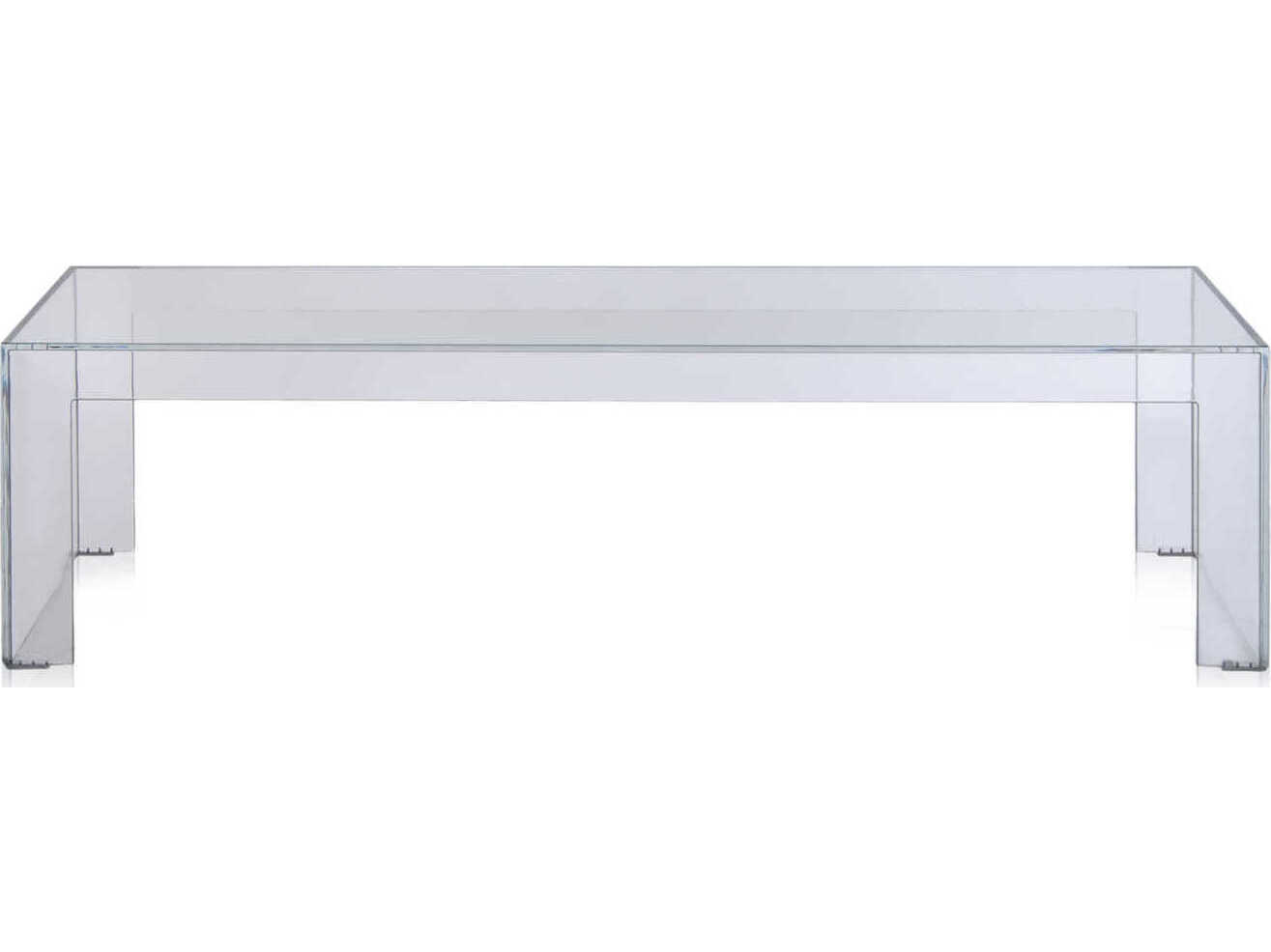 Kartell Invisible Side Rectangular Plastic Crystal Coffee Table