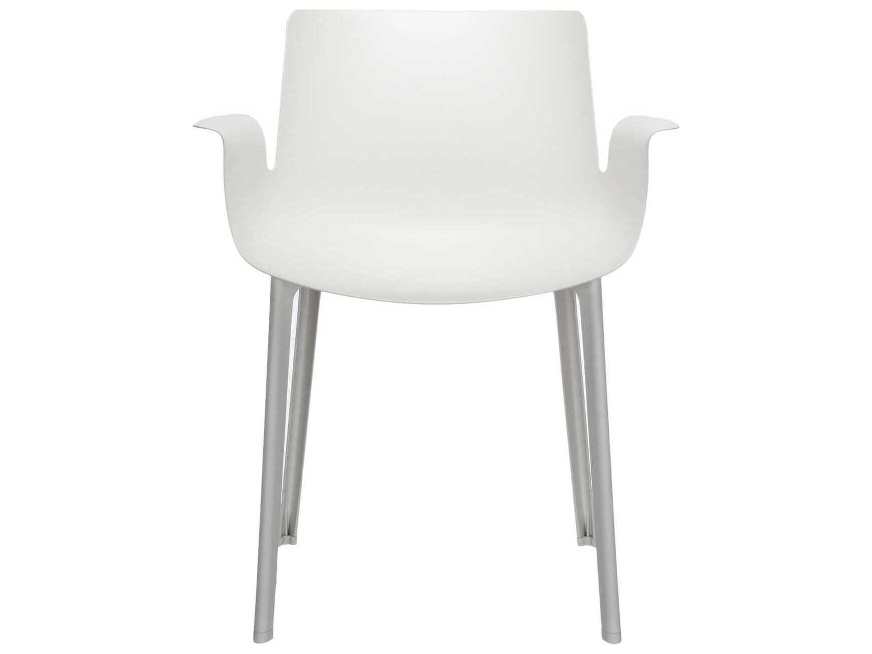 Kartell Piuma White Arm Dining Chair