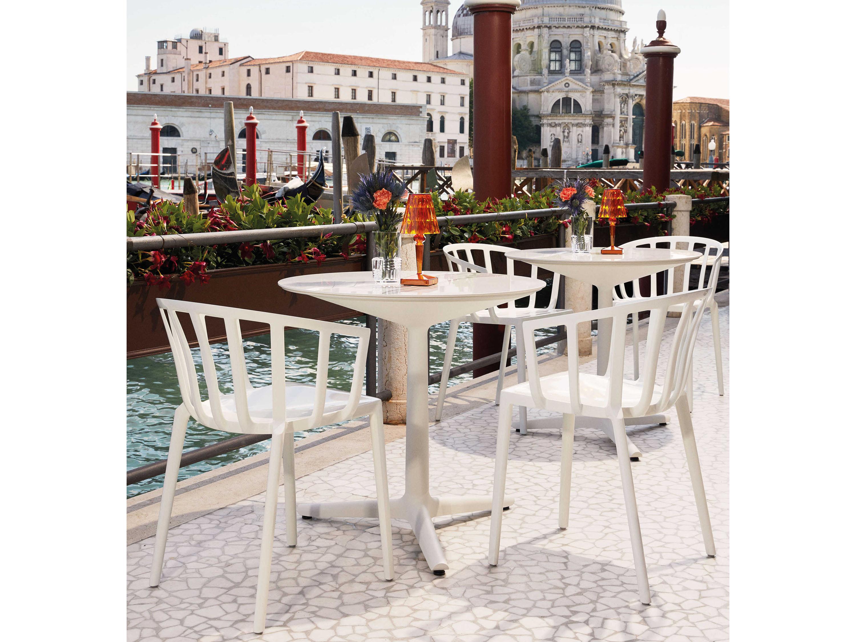 Kartell Venice White Arm Dining Chair  (Sold in 2)