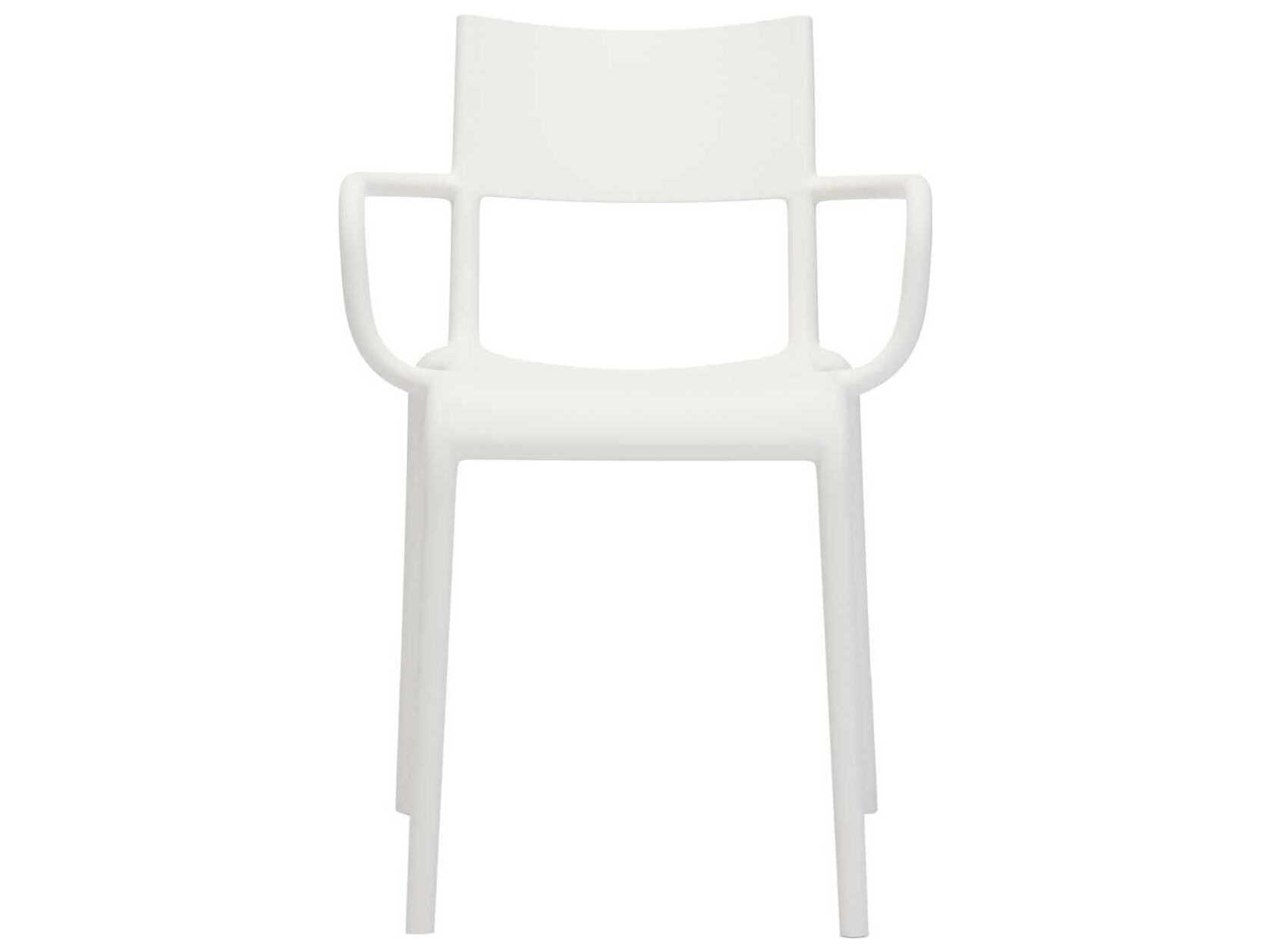 Kartell Generic A White Arm Dining Chair  (Sold in 2)