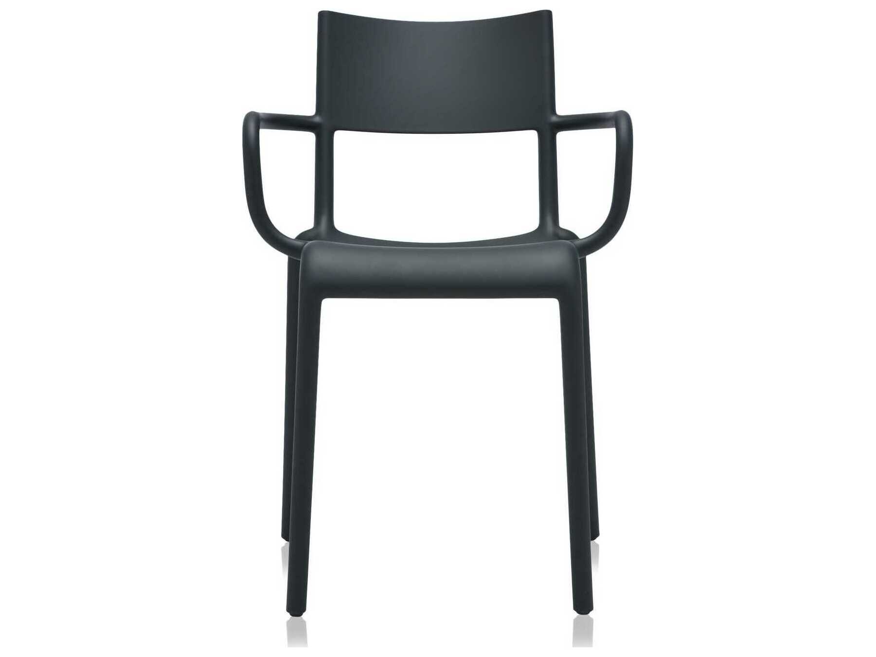 Kartell Generic A Black Arm Dining Chair  (Sold in 2)