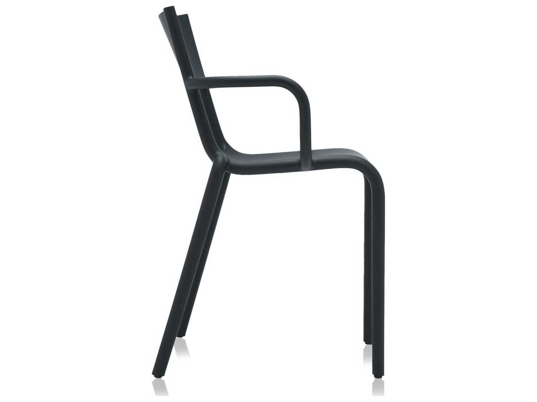 Kartell Generic A Black Arm Dining Chair  (Sold in 2)