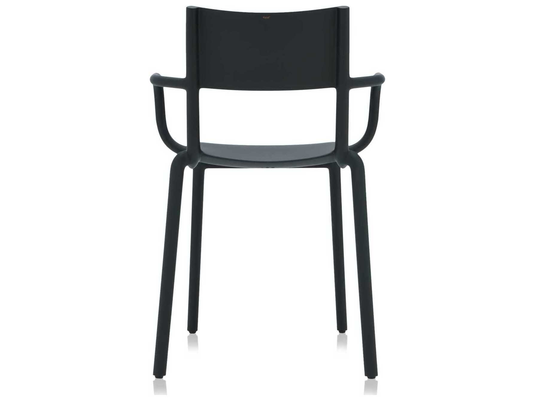 Kartell Generic A Black Arm Dining Chair  (Sold in 2)