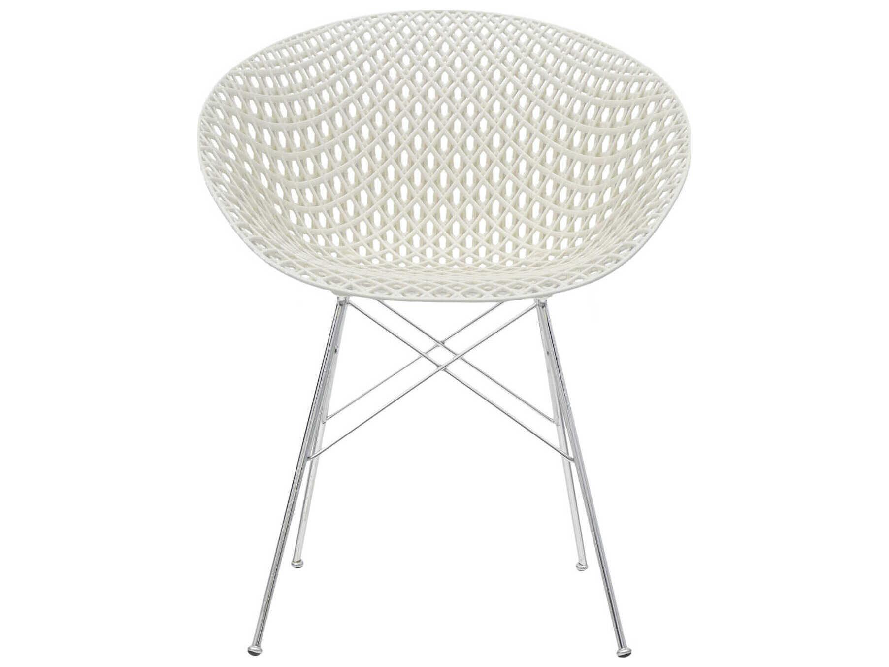 Kartell Smatrik Silver Arm Dining Chair  (Sold in 2)