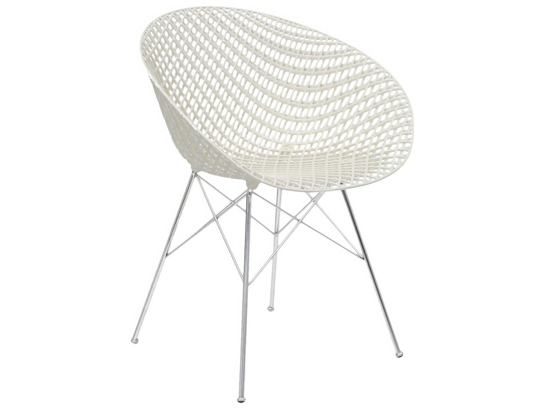 Kartell Smatrik Silver Arm Dining Chair  (Sold in 2)