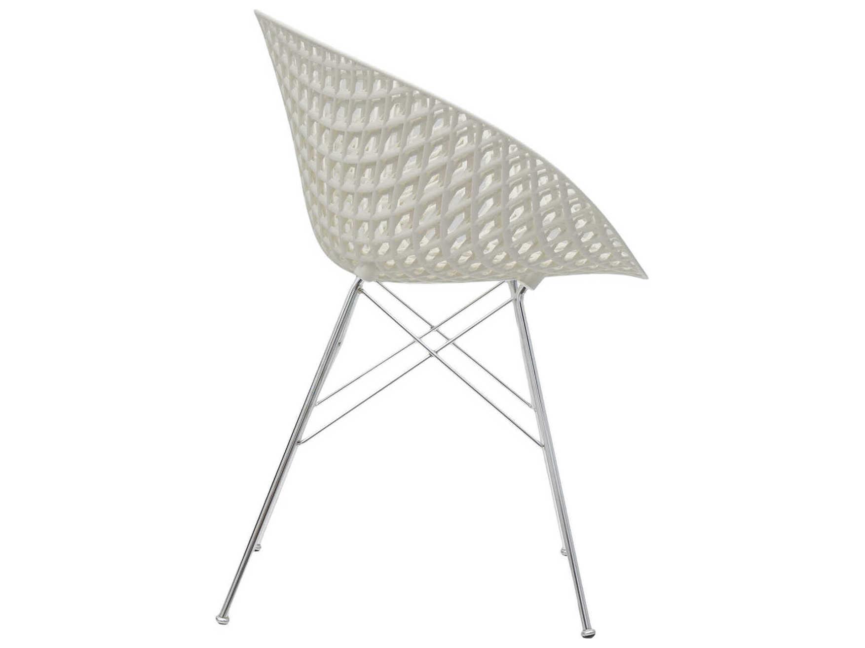 Kartell Smatrik Silver Arm Dining Chair  (Sold in 2)