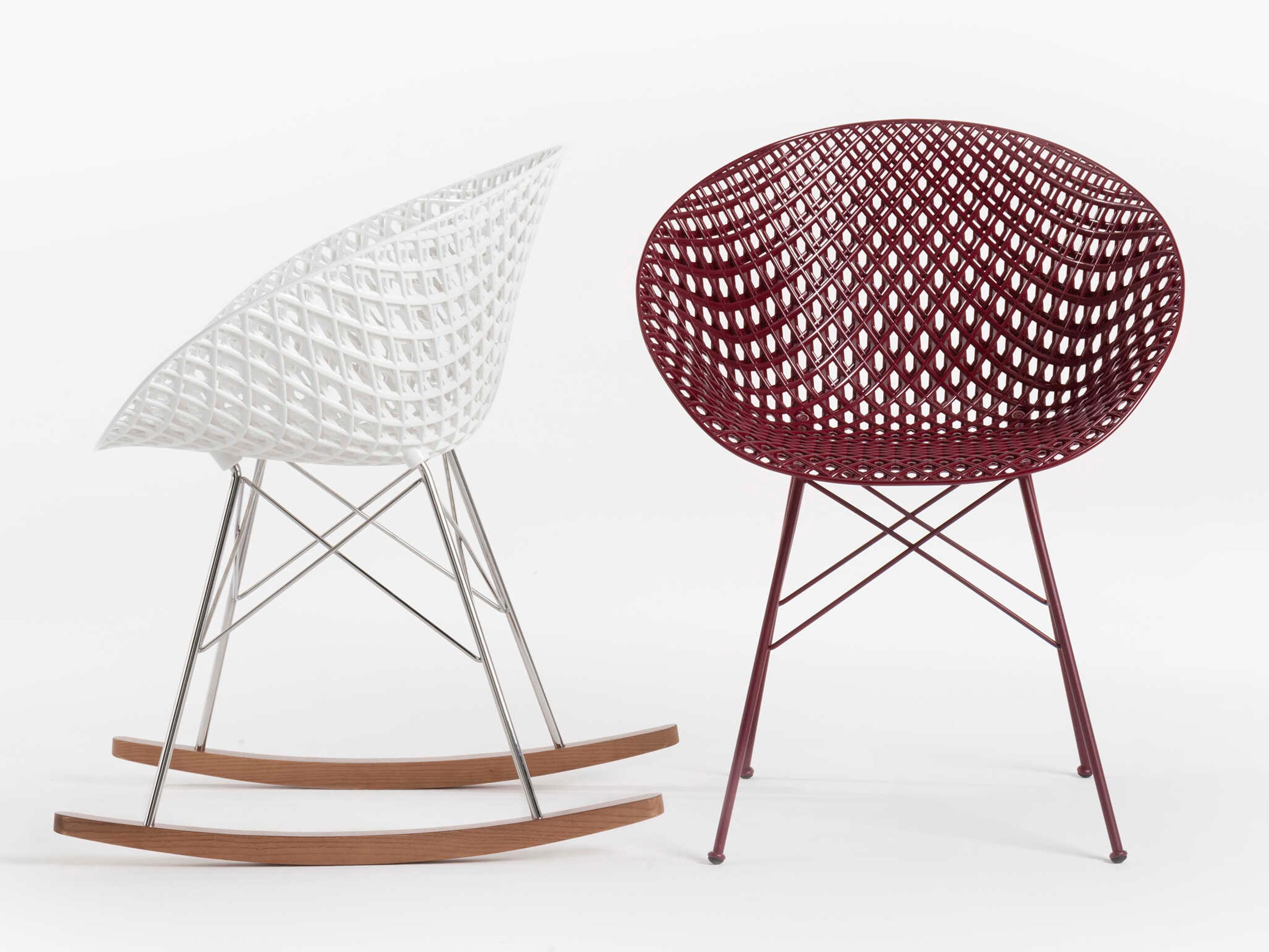 Kartell Smatrik Oak Wood Brown Arm Dining Chair  (Sold in 2)