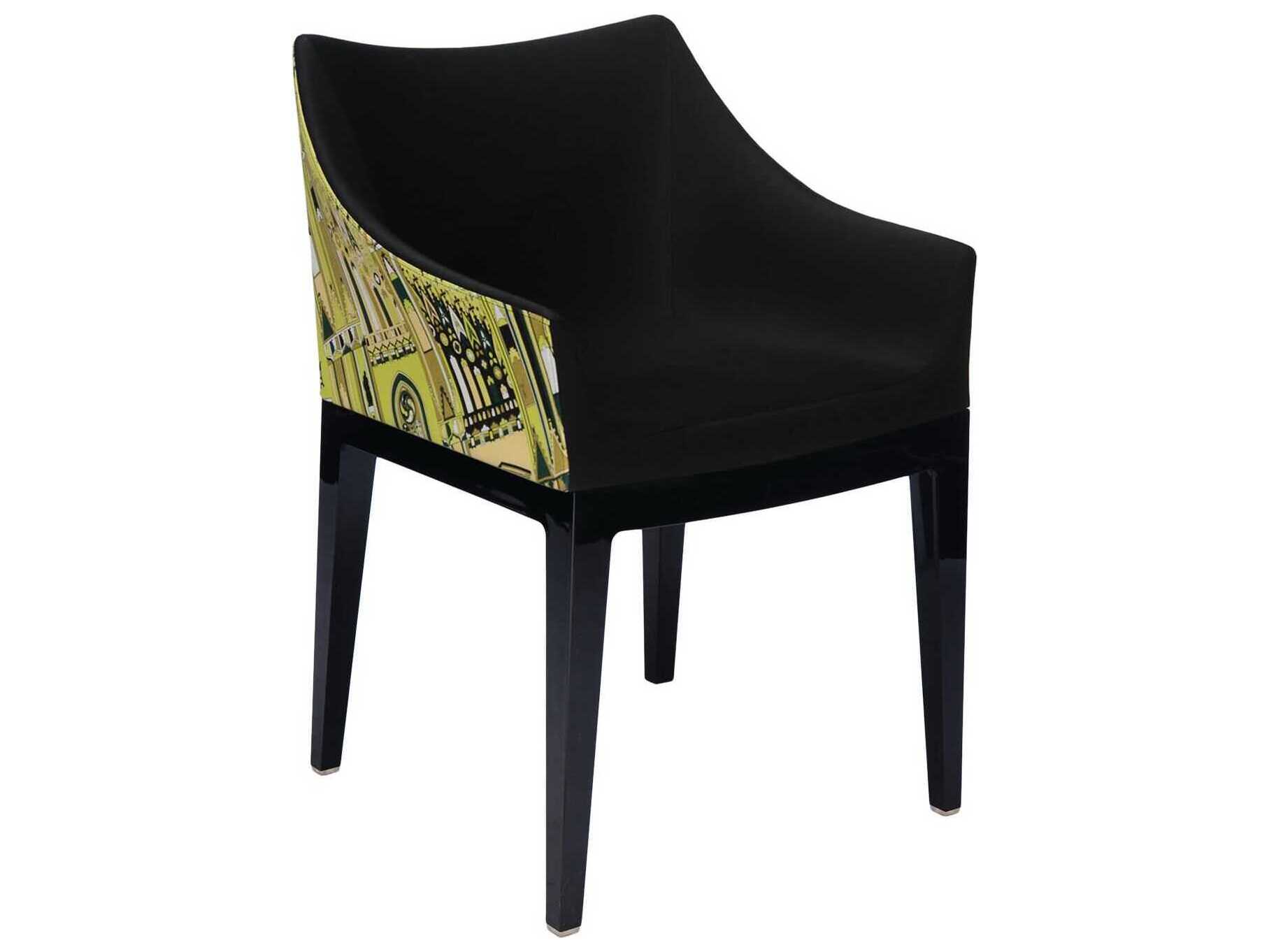 Kartell Madame Emilio Pucci Black Upholstered Arm Dining Chair