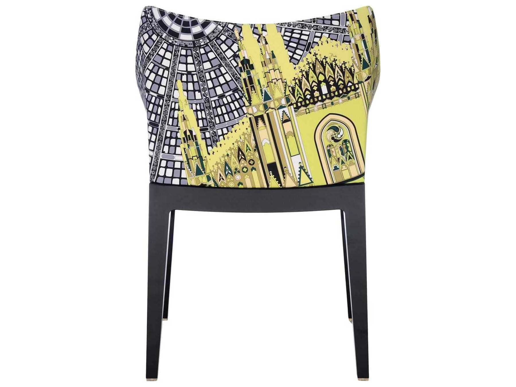 Kartell Madame Emilio Pucci Black Upholstered Arm Dining Chair