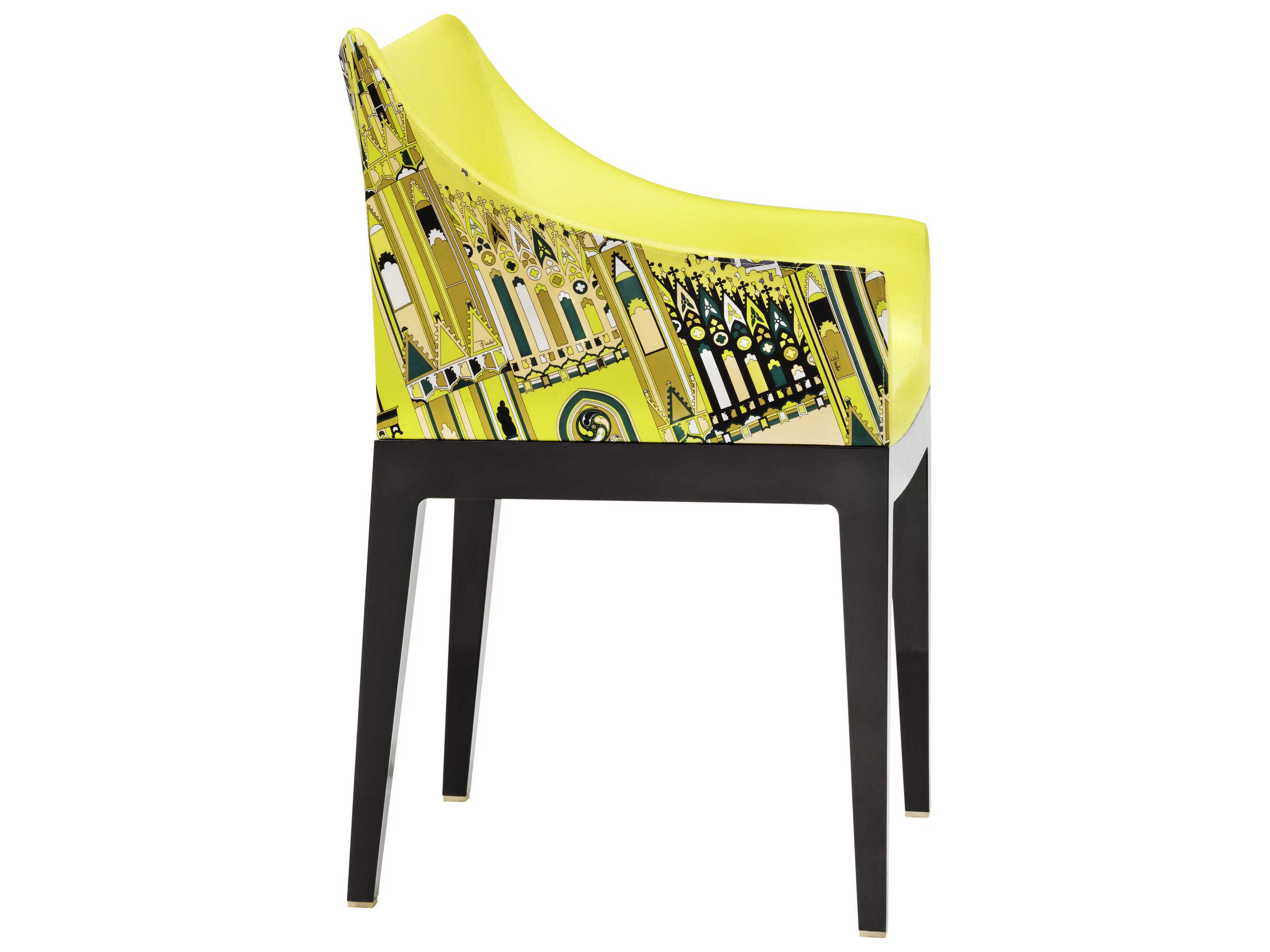 Kartell Madame Emilio Pucci Black Upholstered Arm Dining Chair