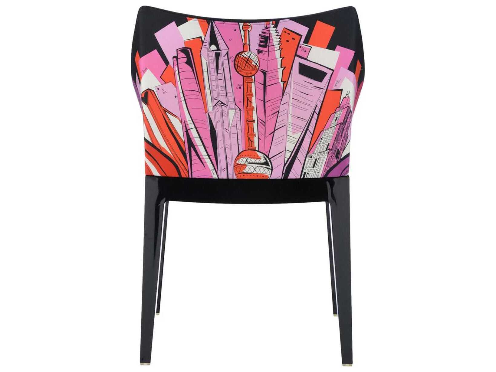 Kartell Madame Emilio Pucci Black Upholstered Arm Dining Chair