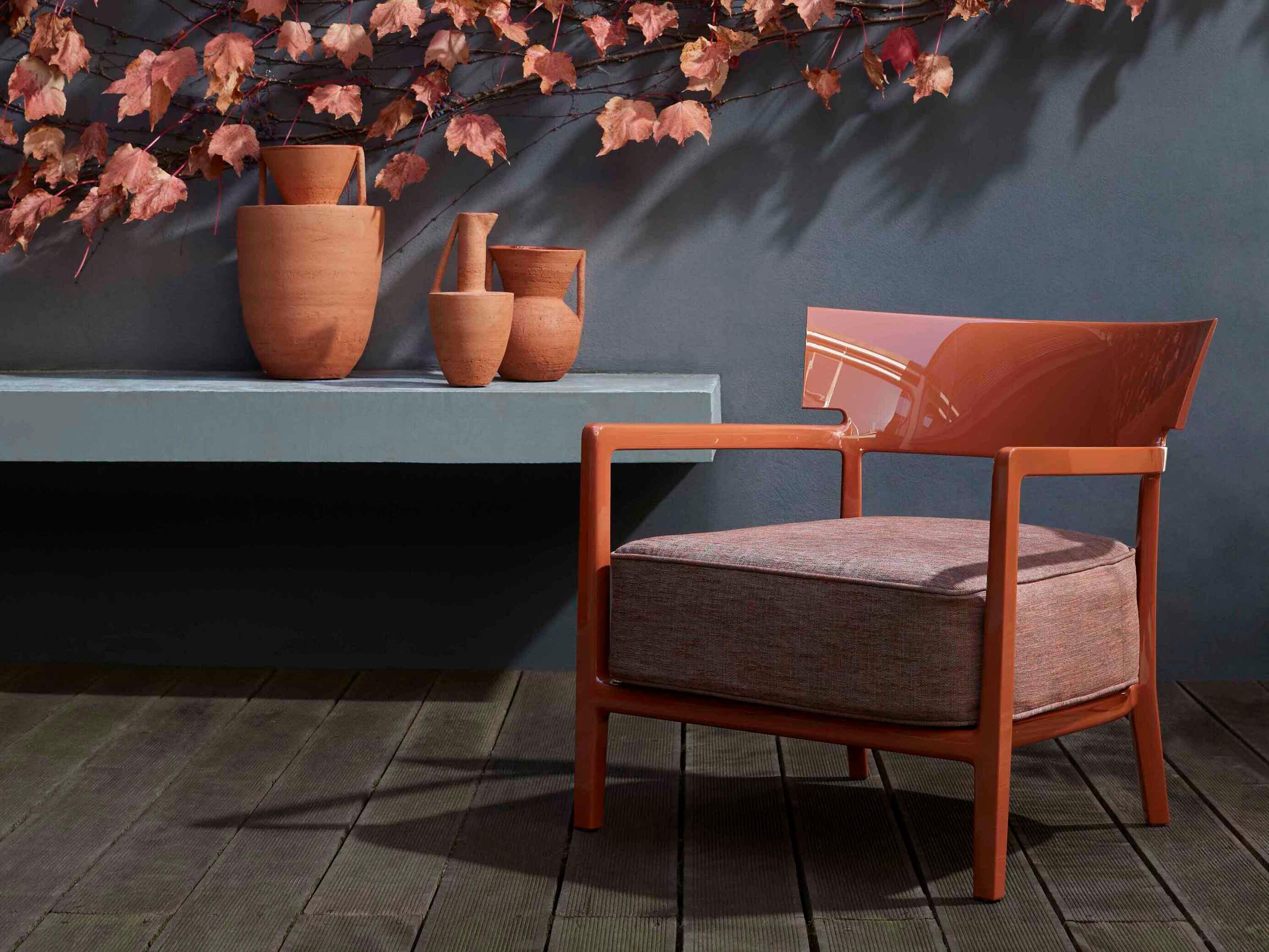 Kartell Cara Orange Fabric Accent Chair