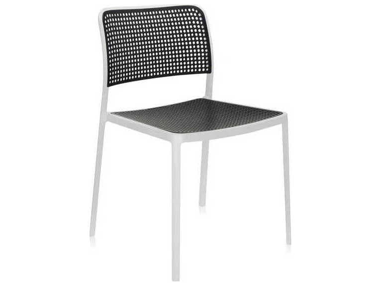 Kartell Audrey Armless Chair in White Frame and Black Seat  (Sold in 2)