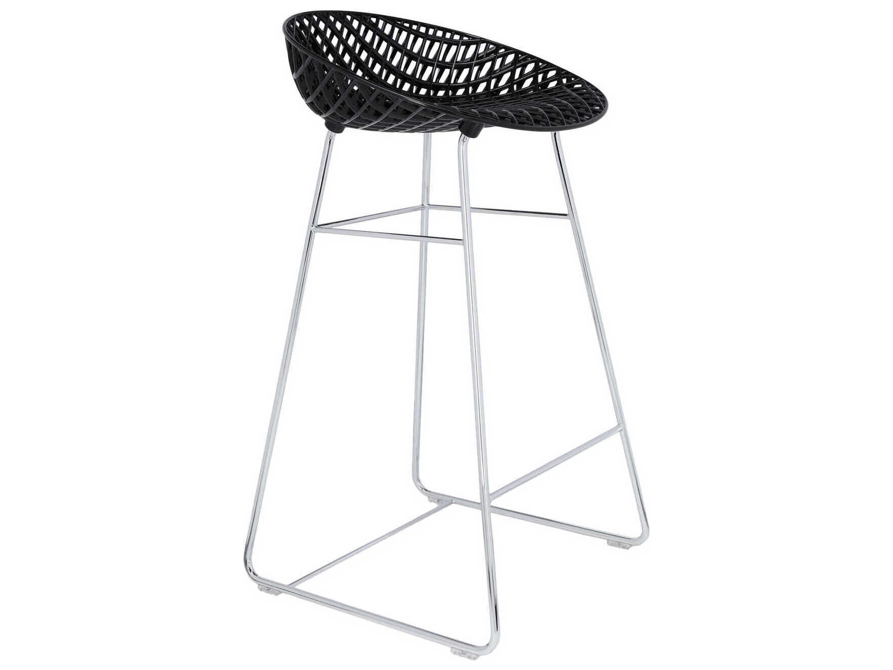 Kartell Smatrik Black And Chrome Counter Stool