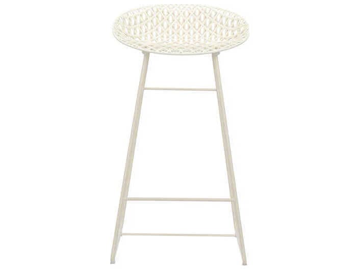 Kartell Smatrik 17" Outdoor Counter Stool in White Seat and White Frame