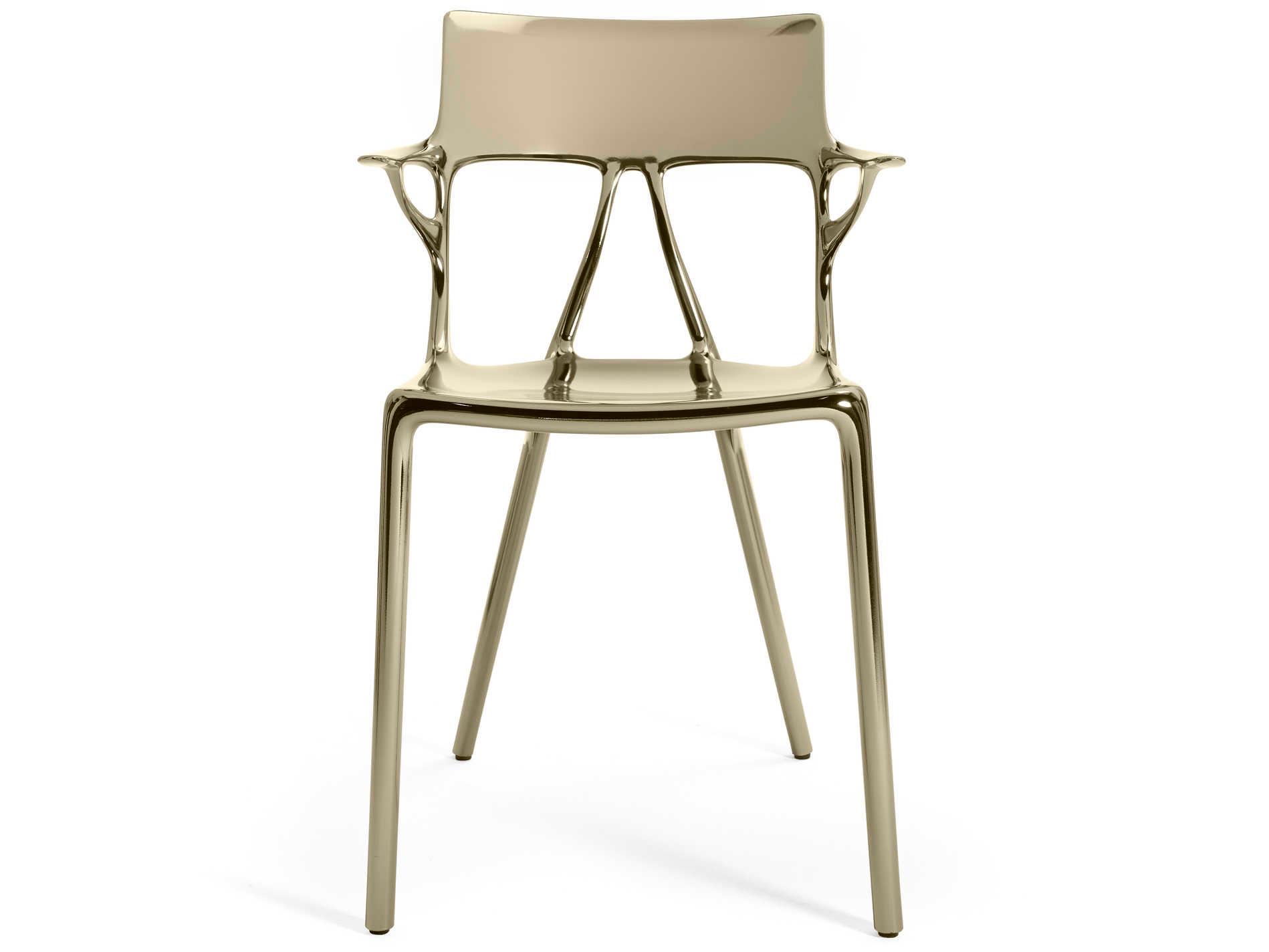Kartell A.i. Gold Arm Dining Chair  (Sold in 2)