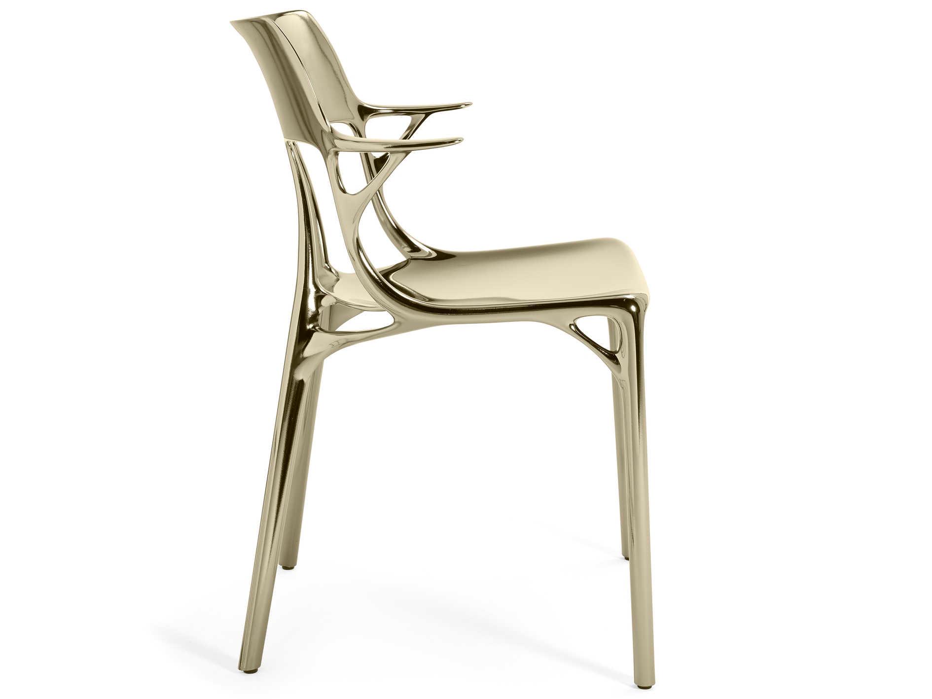 Kartell A.i. Gold Arm Dining Chair  (Sold in 2)