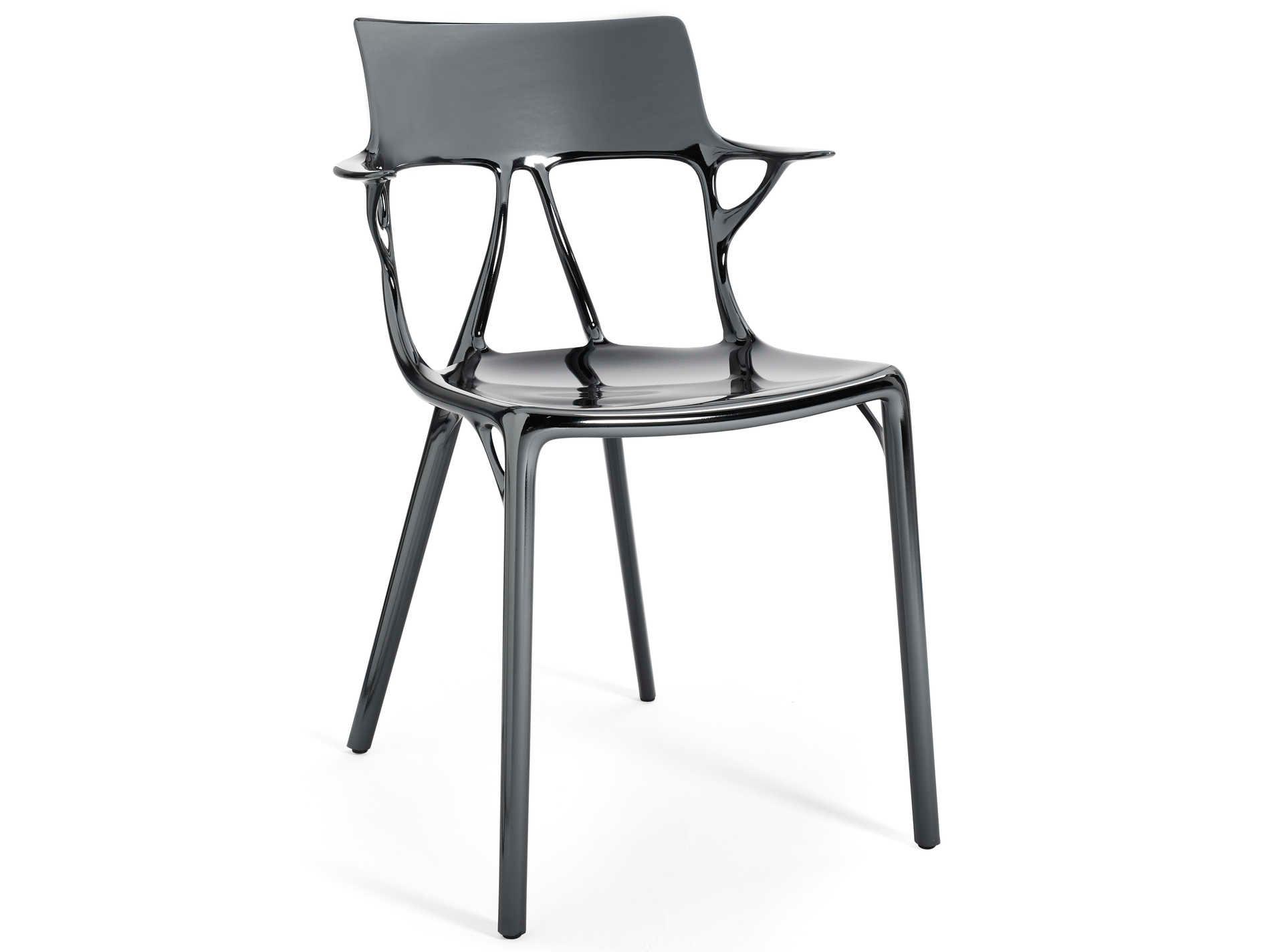 Kartell A.i. Gray Arm Dining Chair  (Sold in 2)