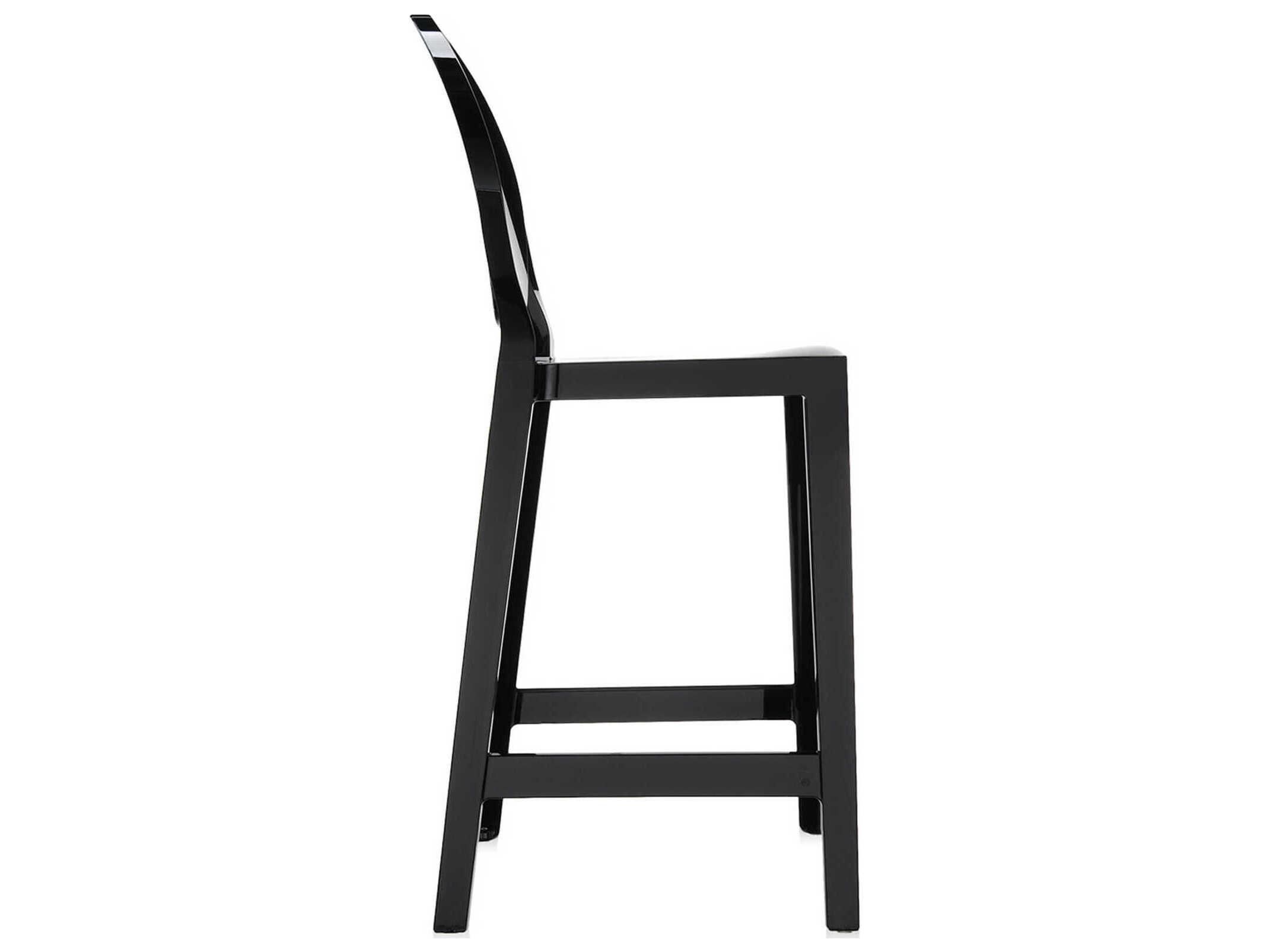 Kartell One More Black Counter Stool  (Sold in 2)
