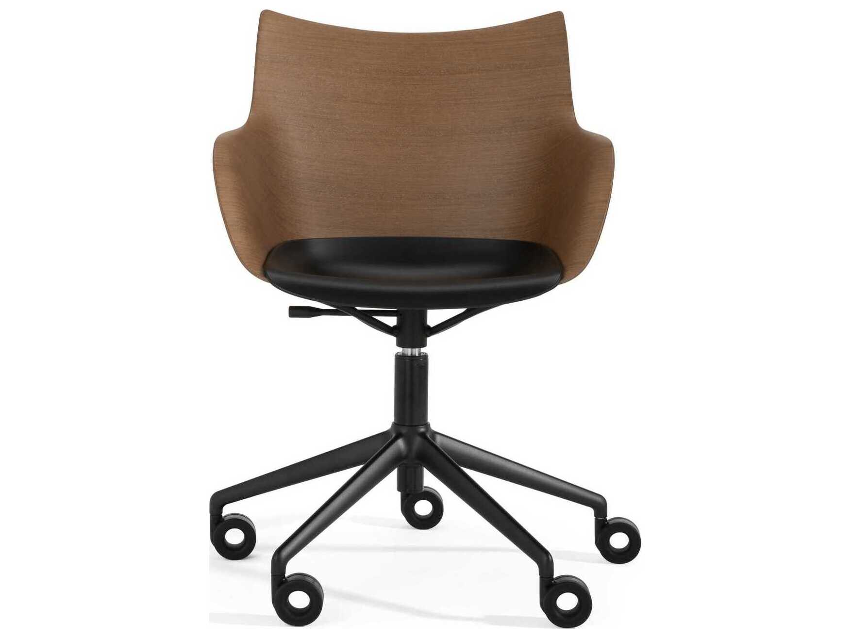 Kartell Q-wood Brown Upholstered Adjustable Computer Office Chair