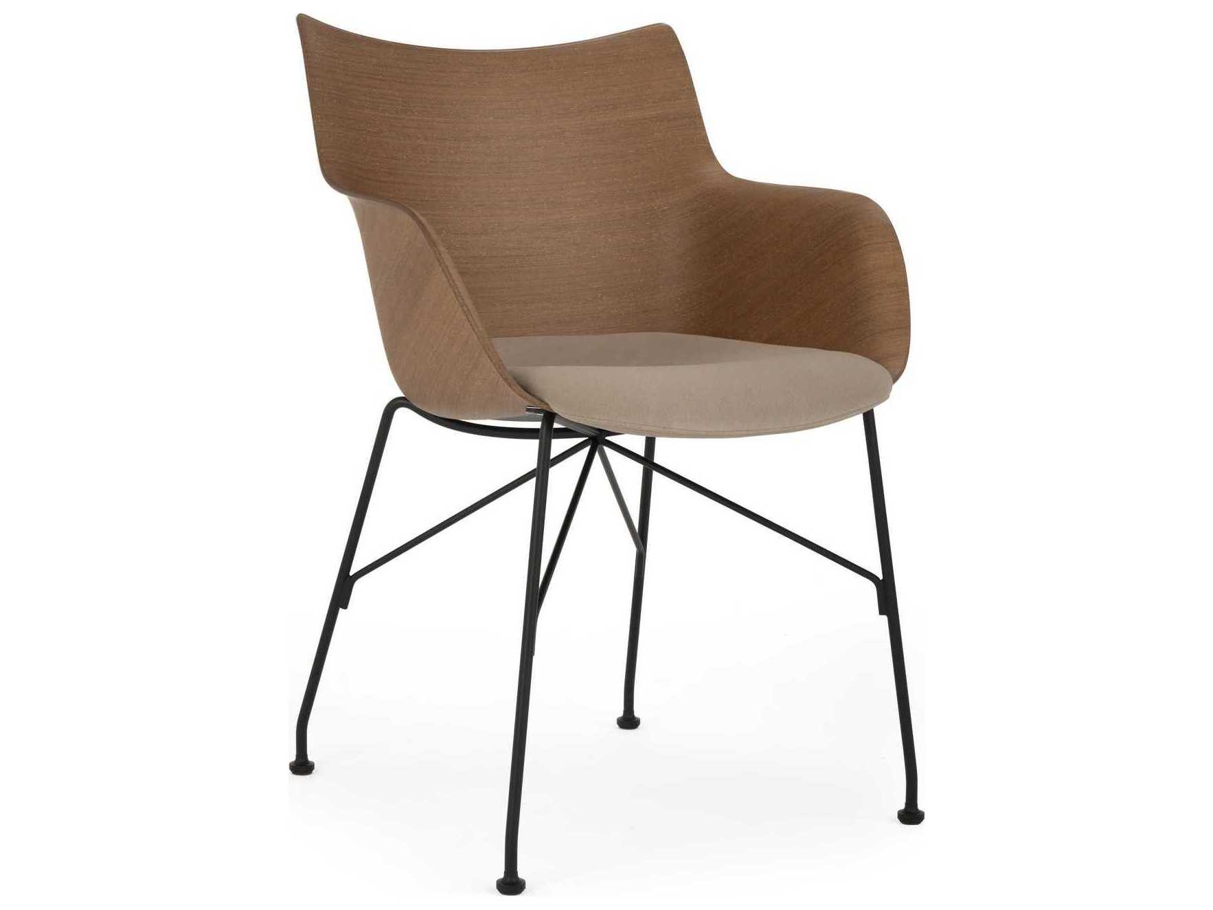 Kartell Q-wood Brown Upholstered Computer Office Chair