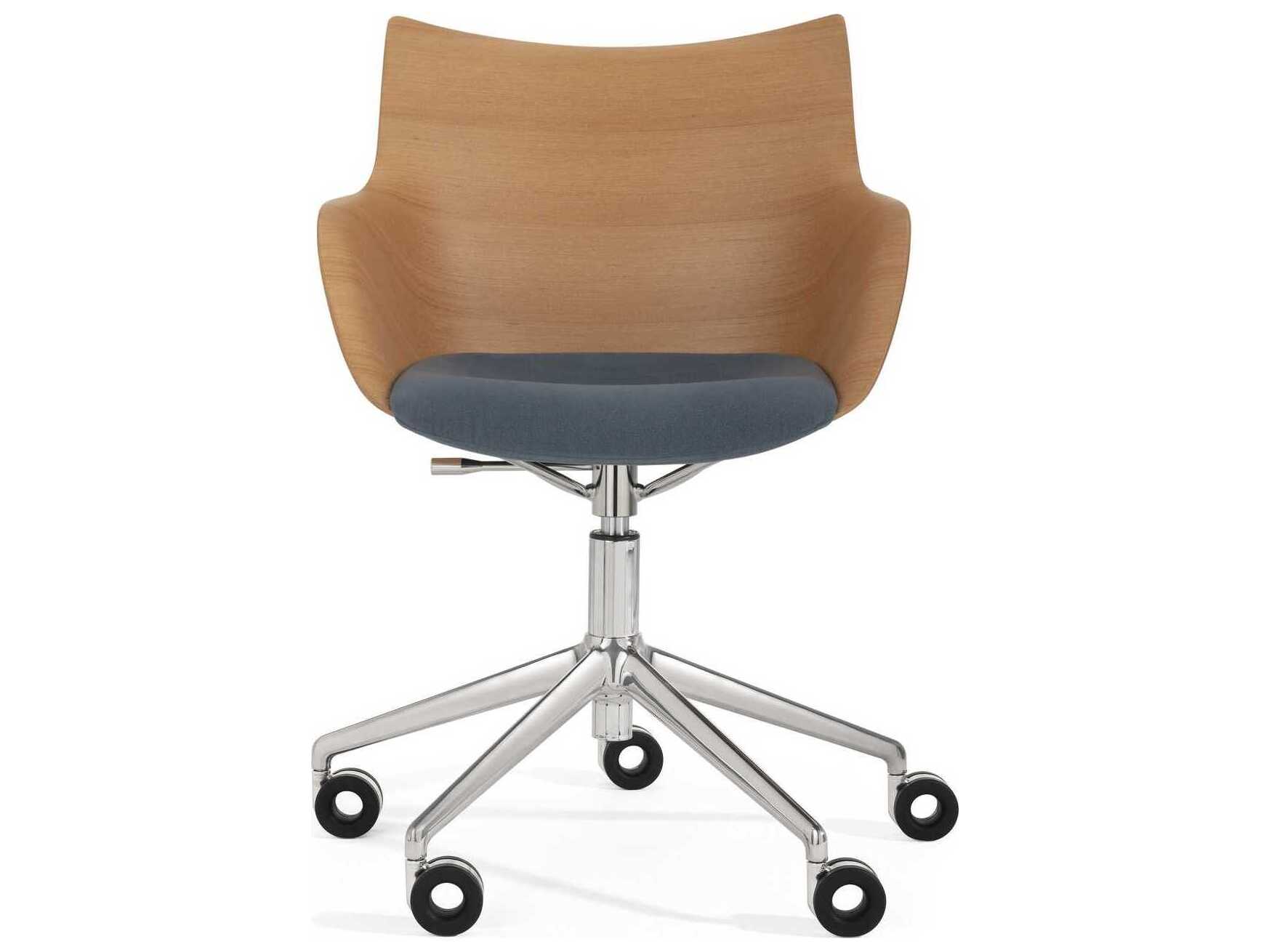 Kartell Q-wood Brown Upholstered Adjustable Computer Office Chair