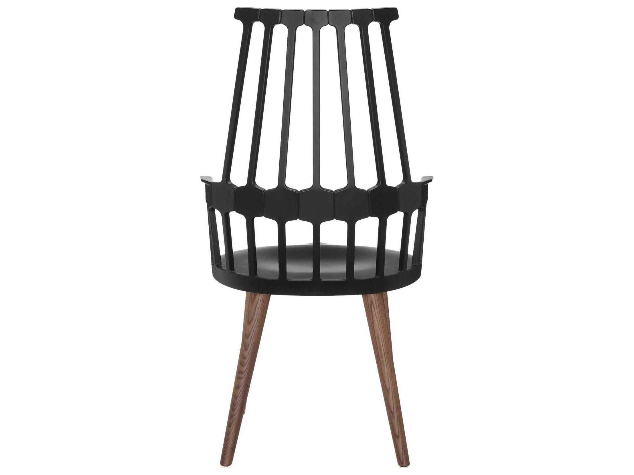 Kartell Comback Ash Wood Black Arm Dining Chair  (Sold in 2)