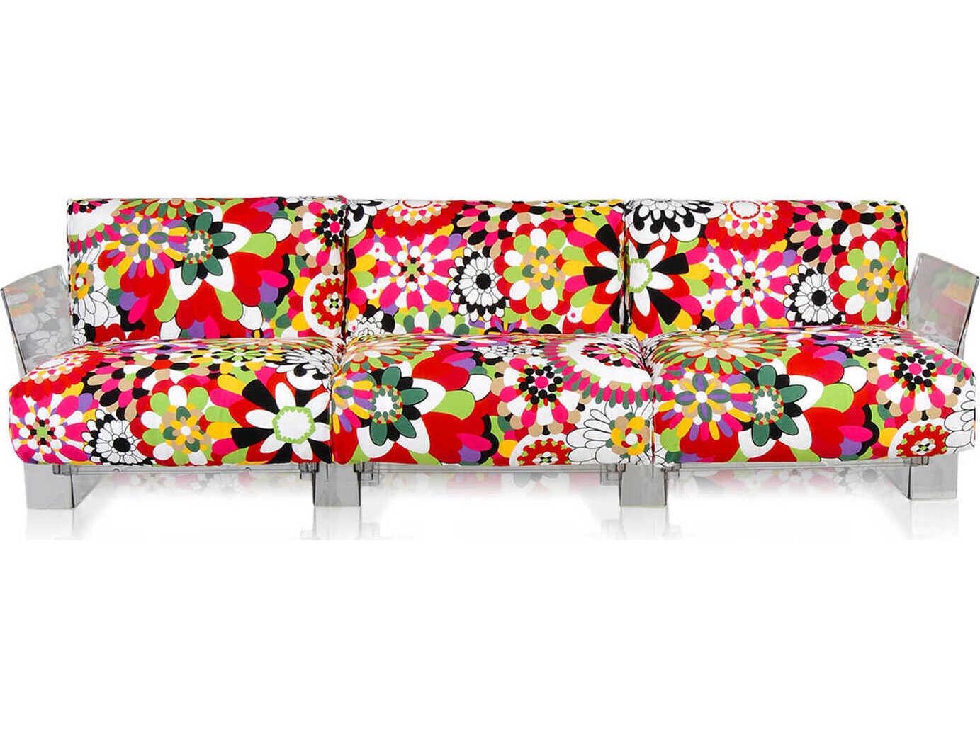 Kartell Pop Missoni Wide Purple Upholstered Sectional Sofa