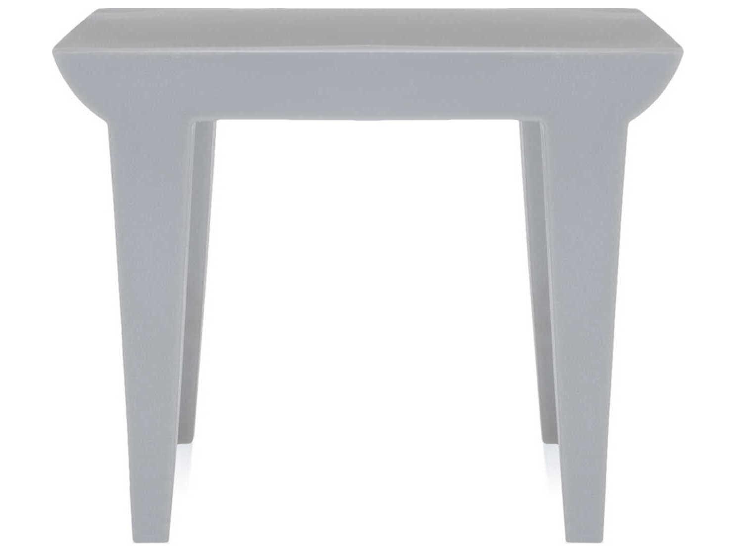 Kartell Bubble Club Square Plastic Light Gray End Table