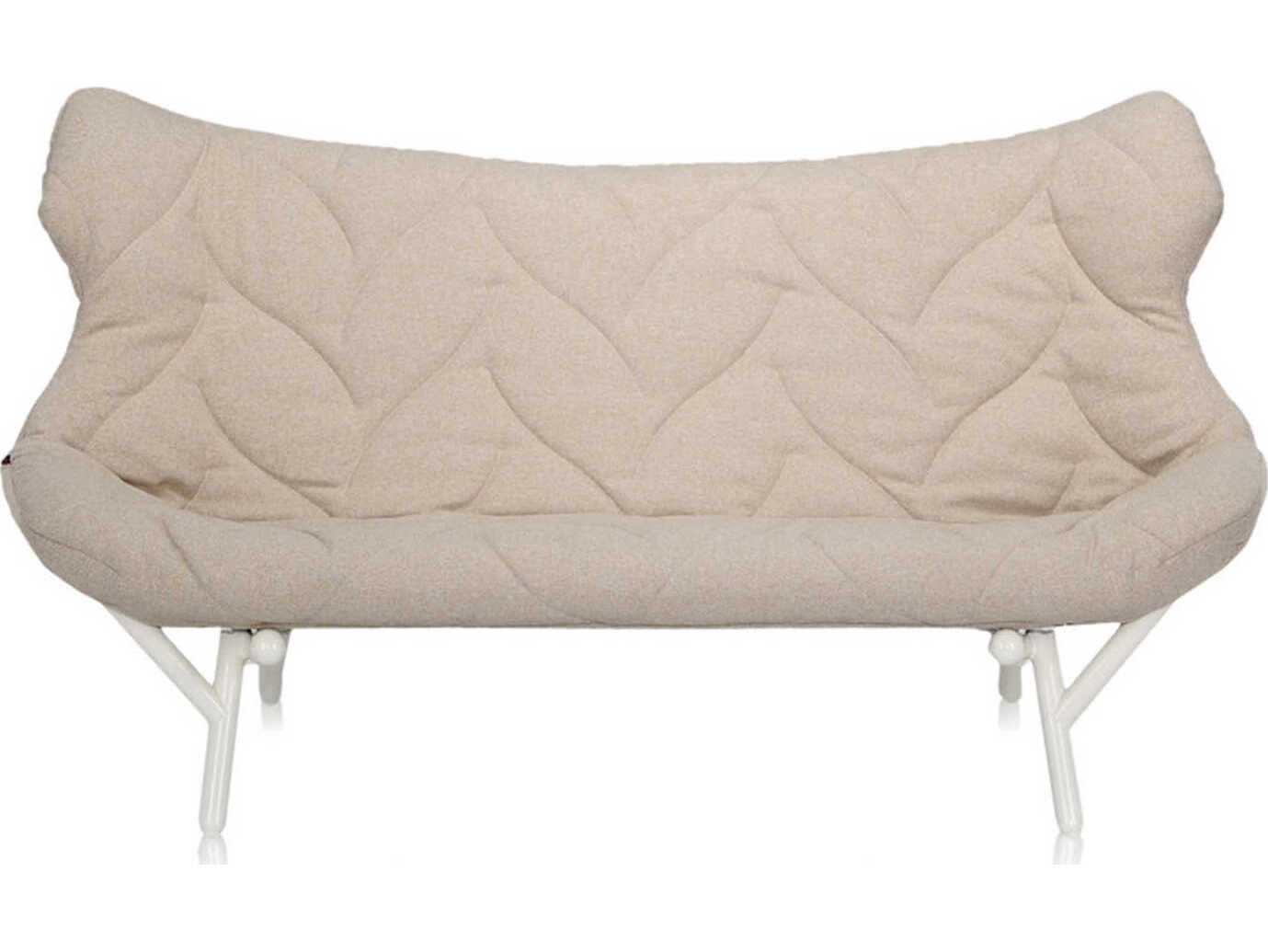 Kartell Foliage Beige Trevira And White Upholstered Loveseat