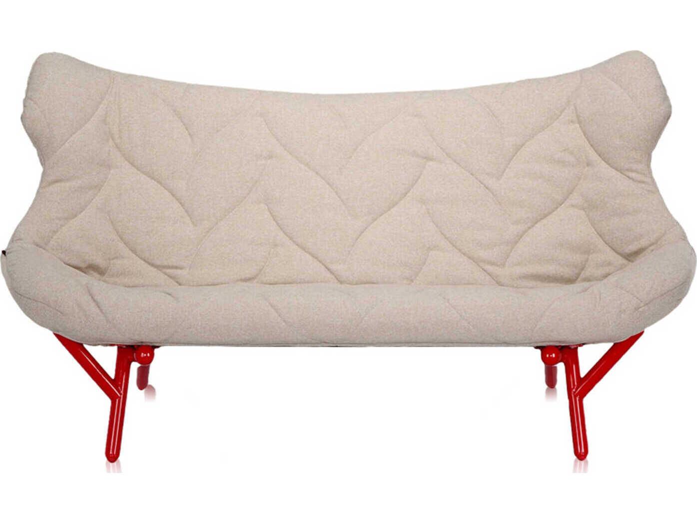 Kartell Foliage Beige Trevira And Reds Upholstered Loveseat