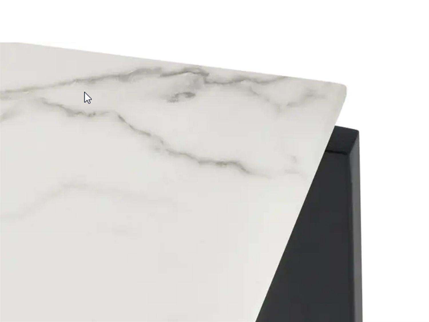 Kartell Four Ceramic Rectangular Stone White Marble And Black Dining Table