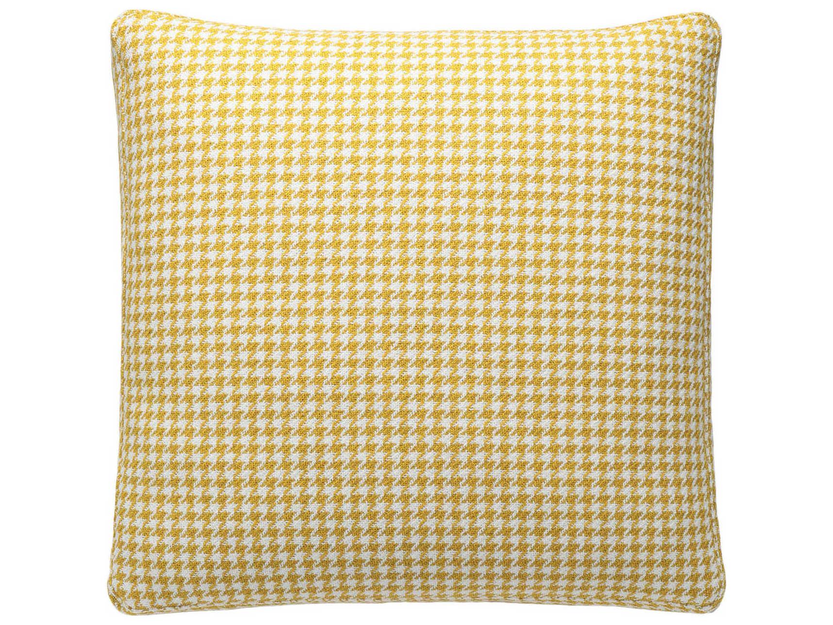Kartell Largo Mustard Houndstooth 19" x 19" Pillow