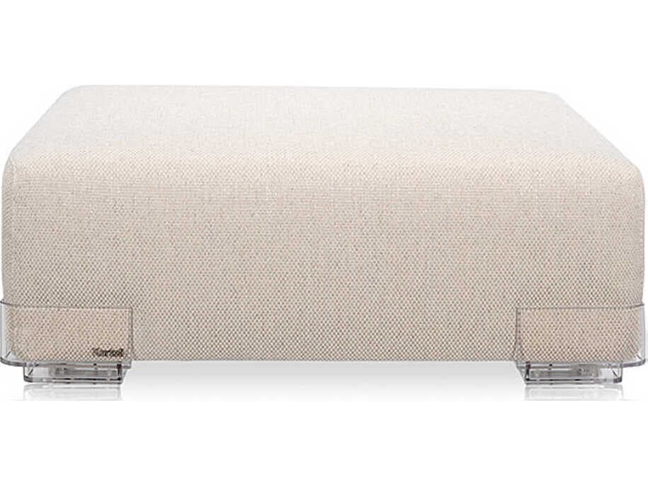 Kartell Plastics Duo Ecru Beige Upholstered Ottoman