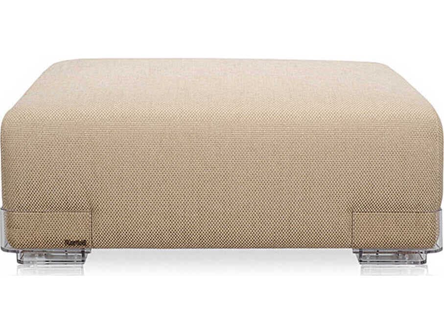 Kartell Plastics Duo Dove Gray Upholstered Ottoman