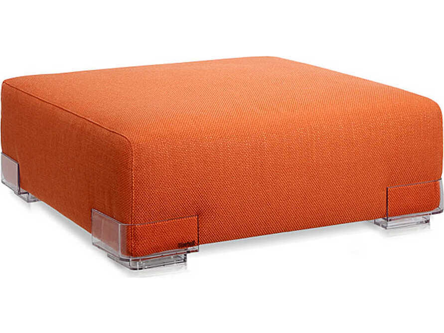 Kartell Plastics Duo Orange Upholstered Ottoman